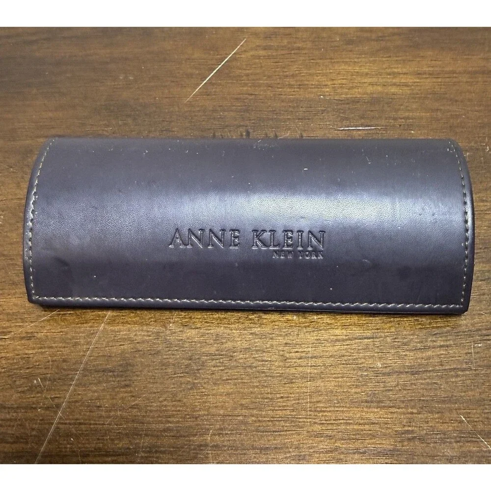 Anne Klein Sunglasses Case Deep Purple Almost Brown Hardcase Faux Leather